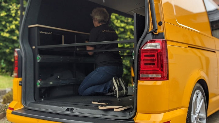 steel frame in a VW Transporter